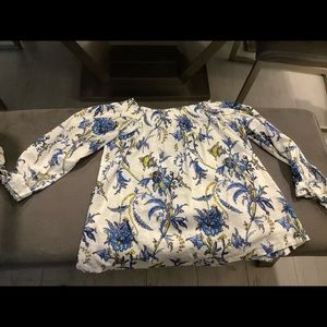 Loft off shoulder or on shoulder cotton floral top